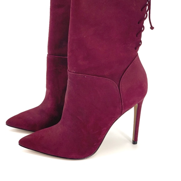 Aldo Suede Heeled Boots w/ Lace Up Back - Picture 5 of 8